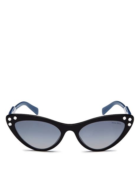 miu miu women's embellished cat eye sunglasses 55mm